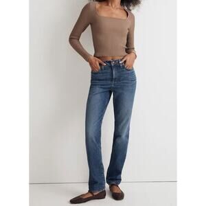 Madewell High Rise Perfect Vintage Straight Leg Ankle Jeans Blue 28